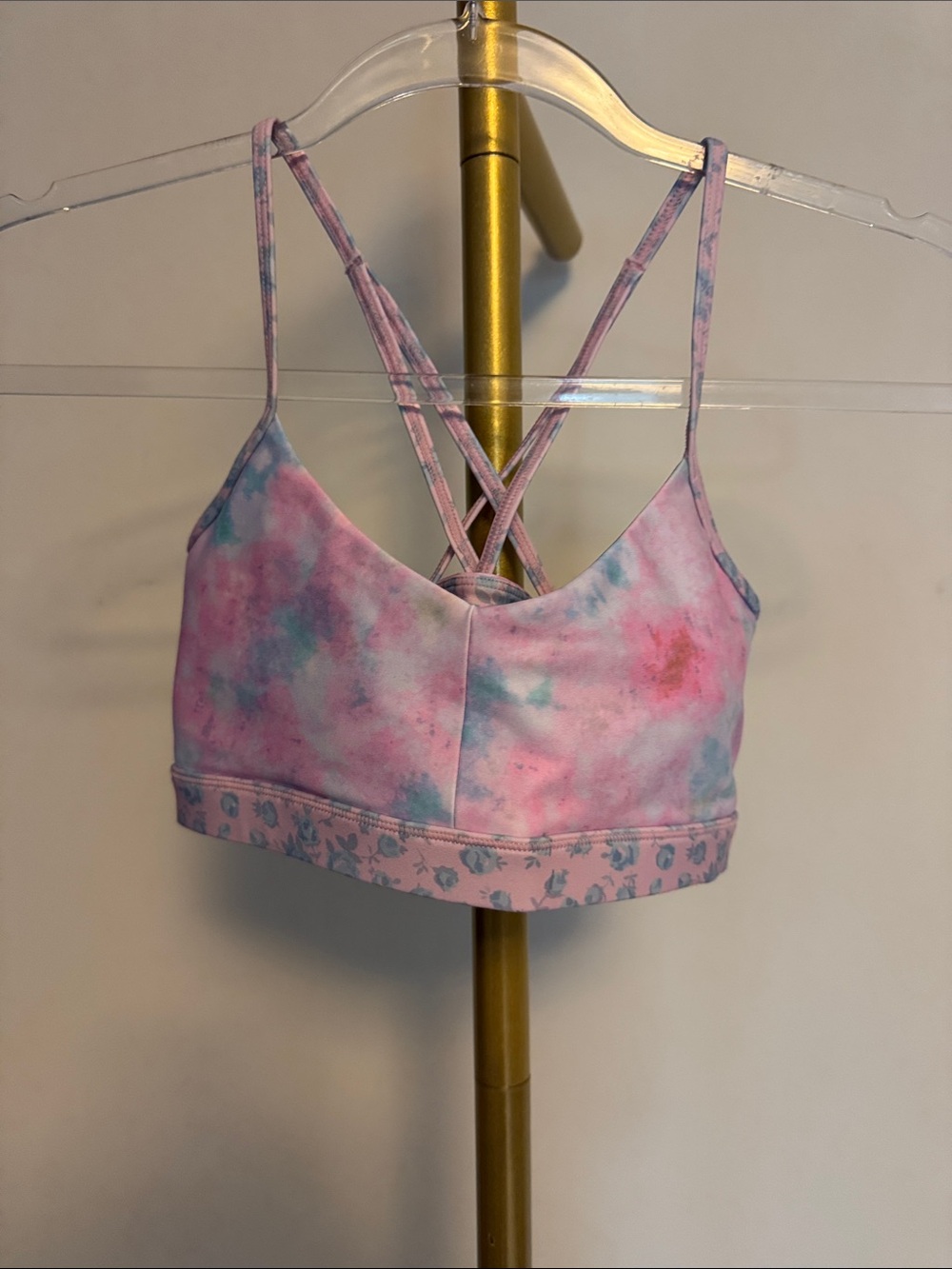 LoveShackFancy Pink & Blue Tie-Dye Crisscross Bralette
